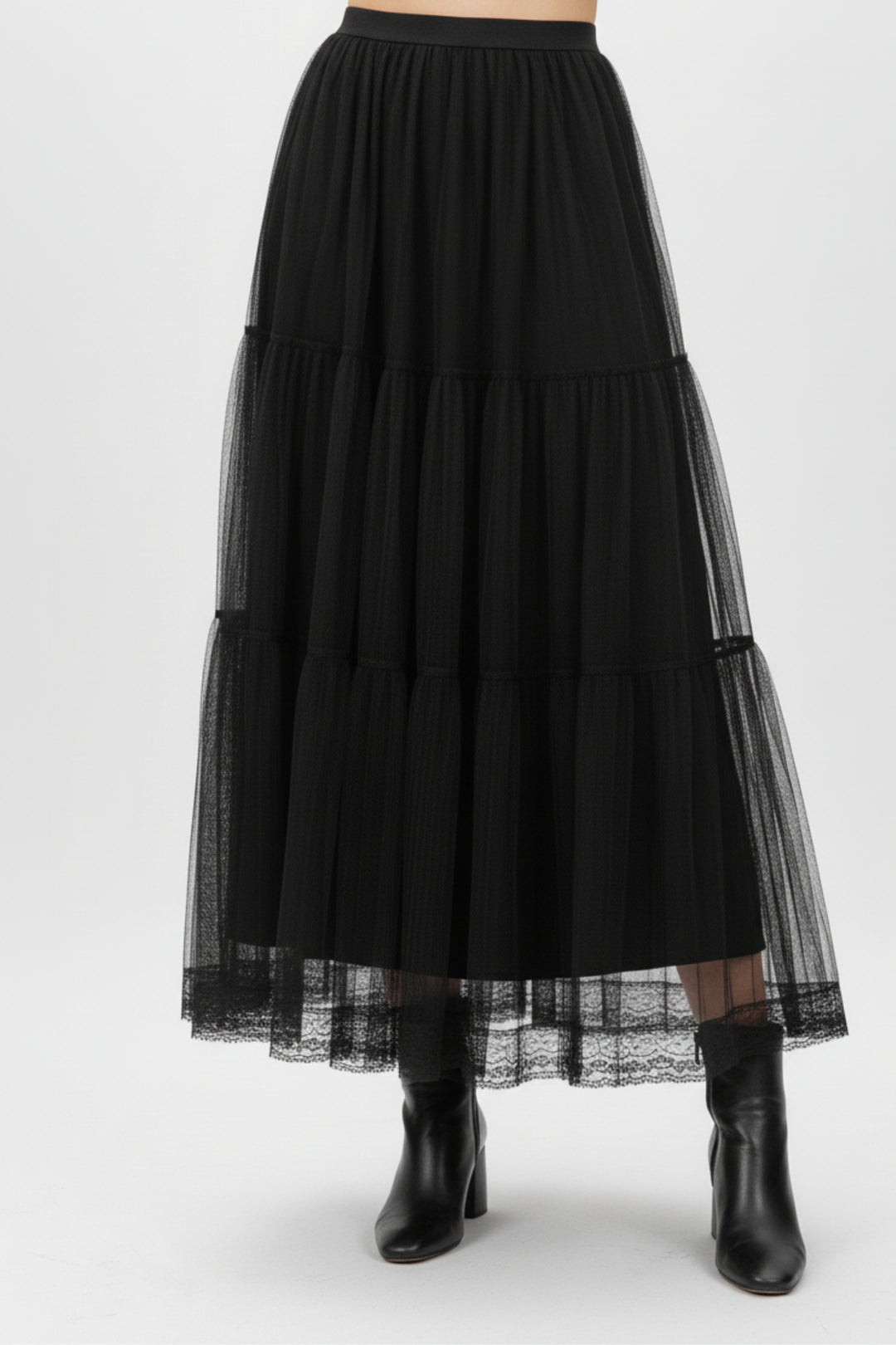 Brown Mist Leather Shirt & Mesh Skirt Co-ord Set