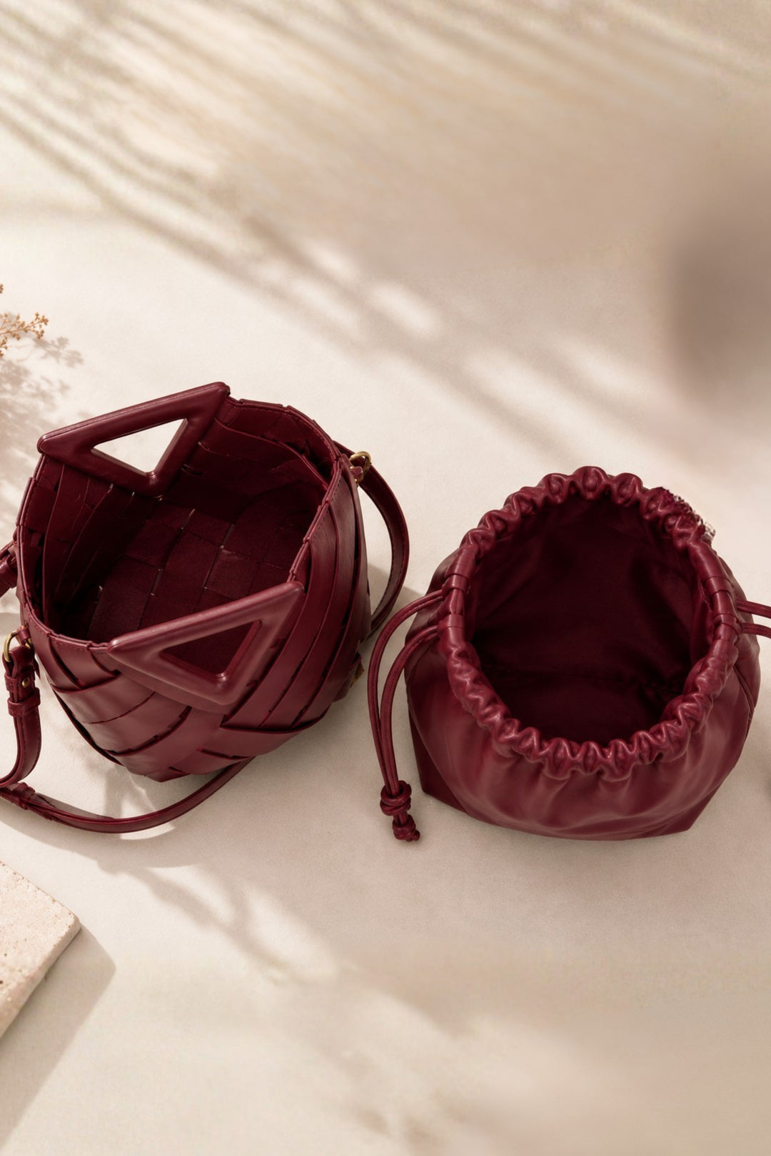 Panelled Burgundy Handbag