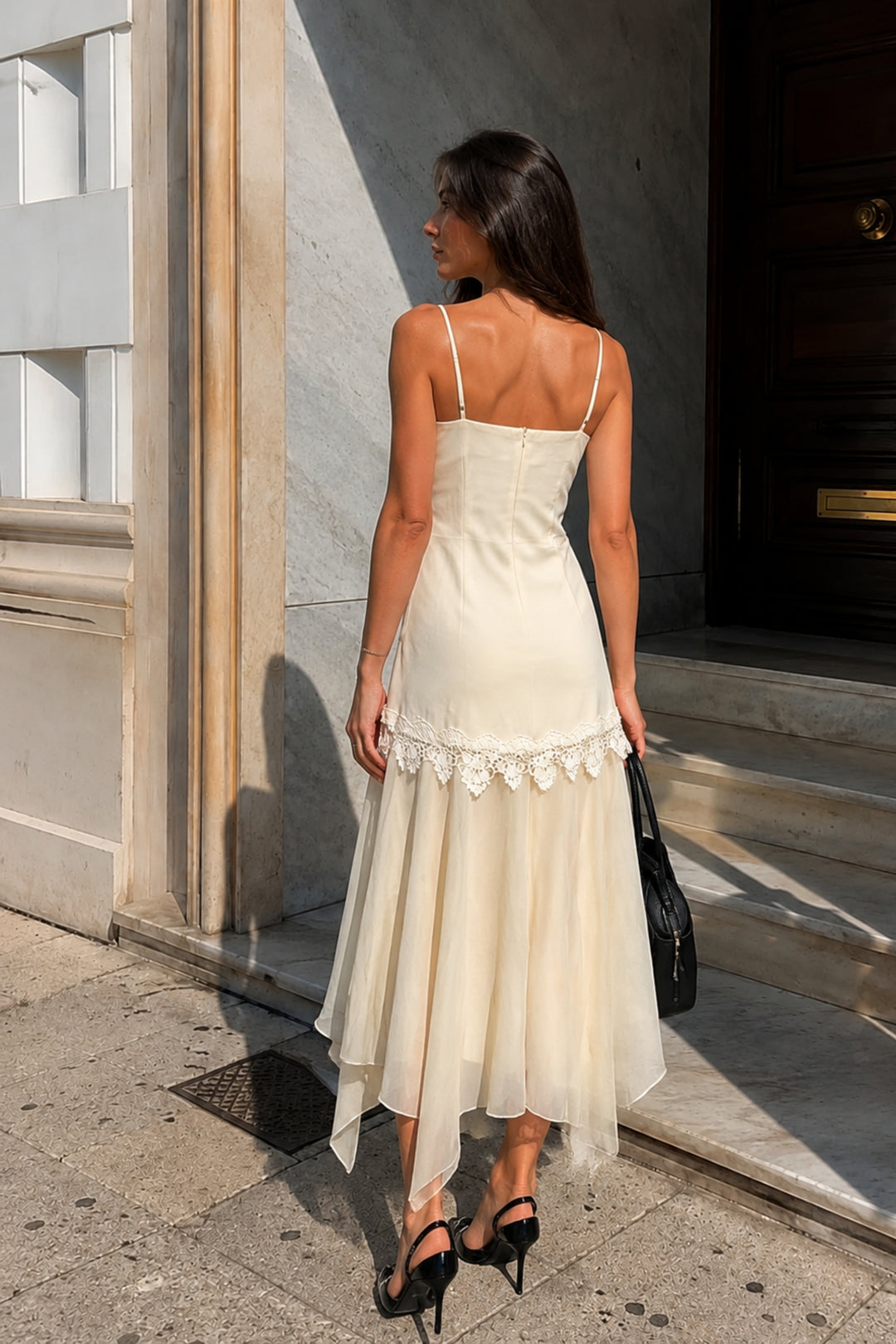 Ivory Whisper Lace Midi Dress