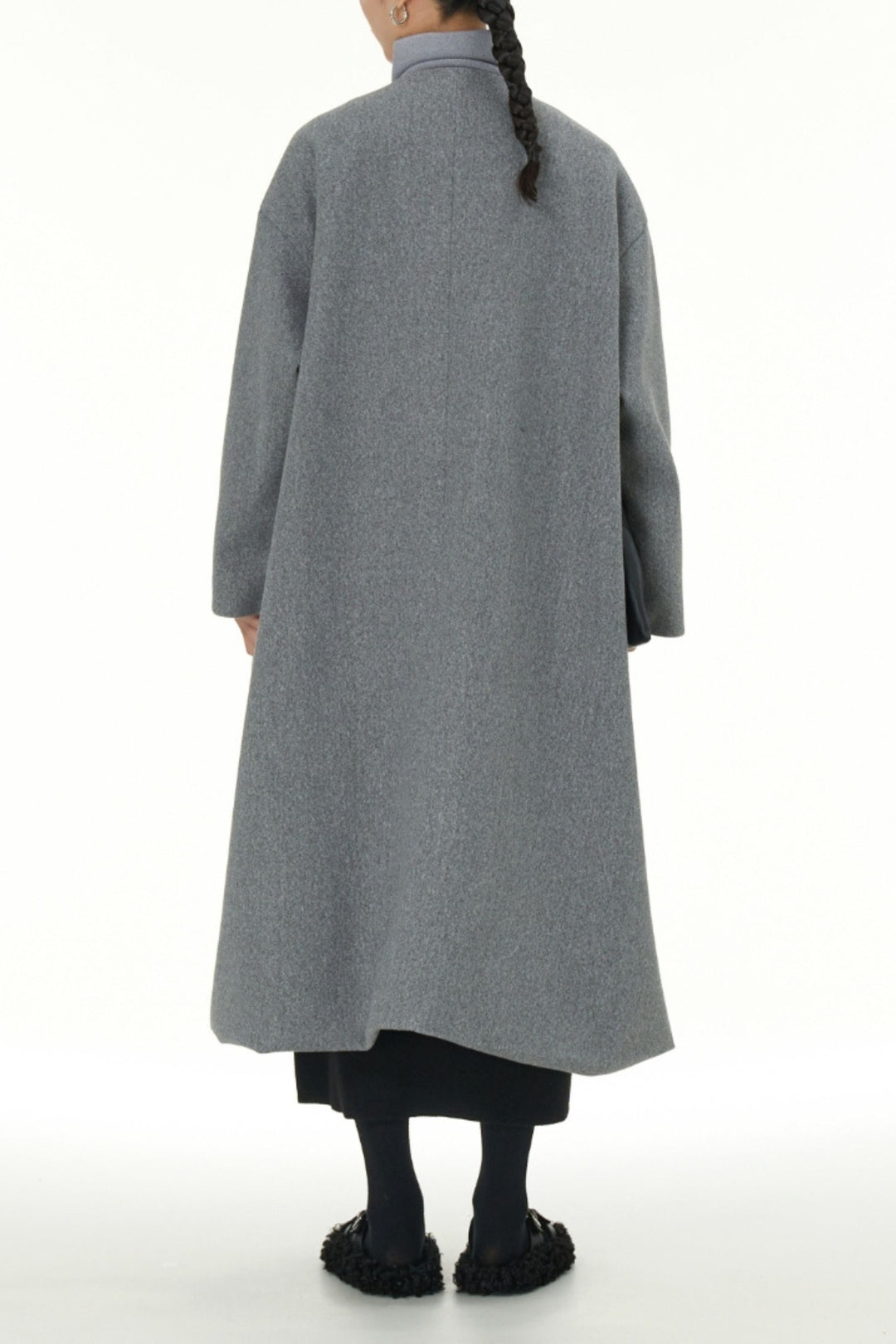 Vogue Grey Trench Coat With Snap Buttons