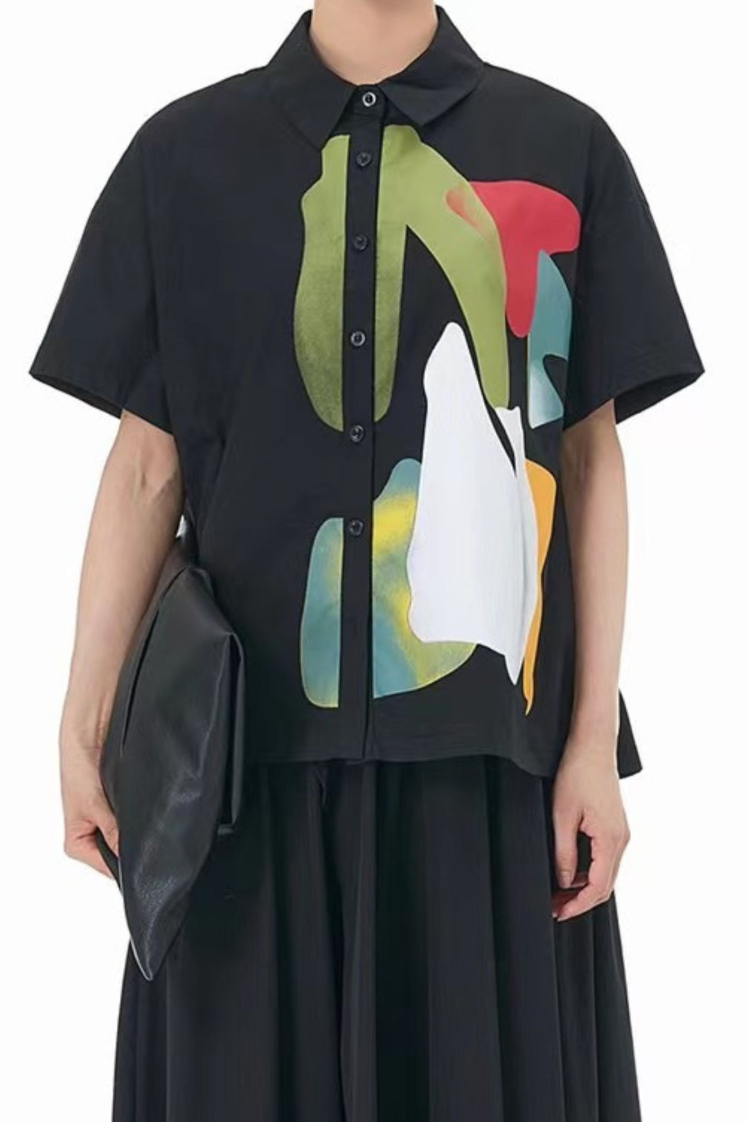 Multicolor abstract print shirt for women