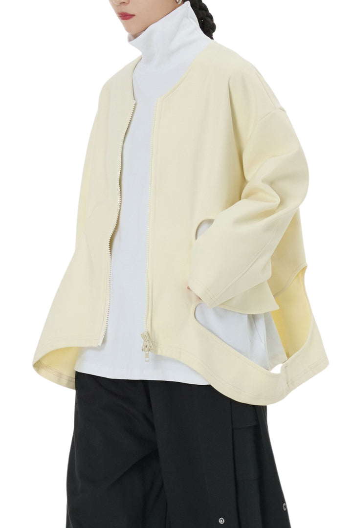 Velour Creme cutout jacket