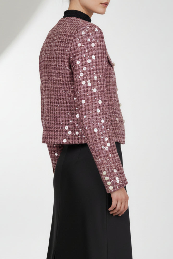 Fuchsia Pink Stardust Sequin Blazer