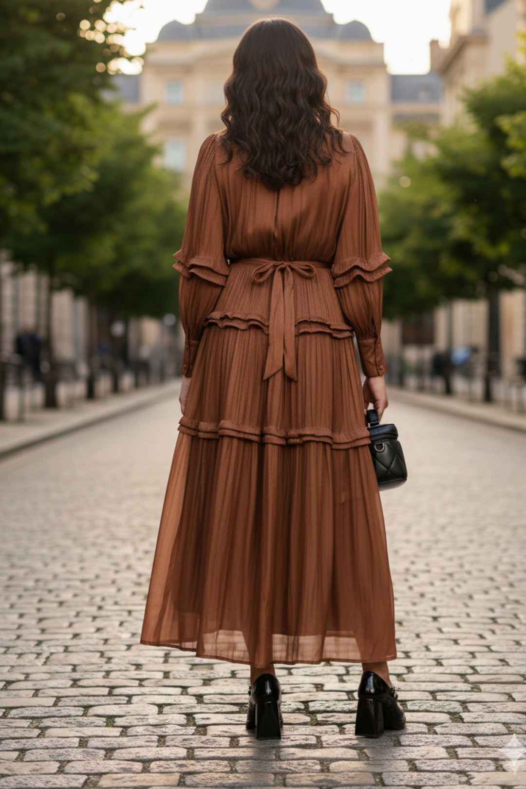 Metallic Bronze Tiered dress