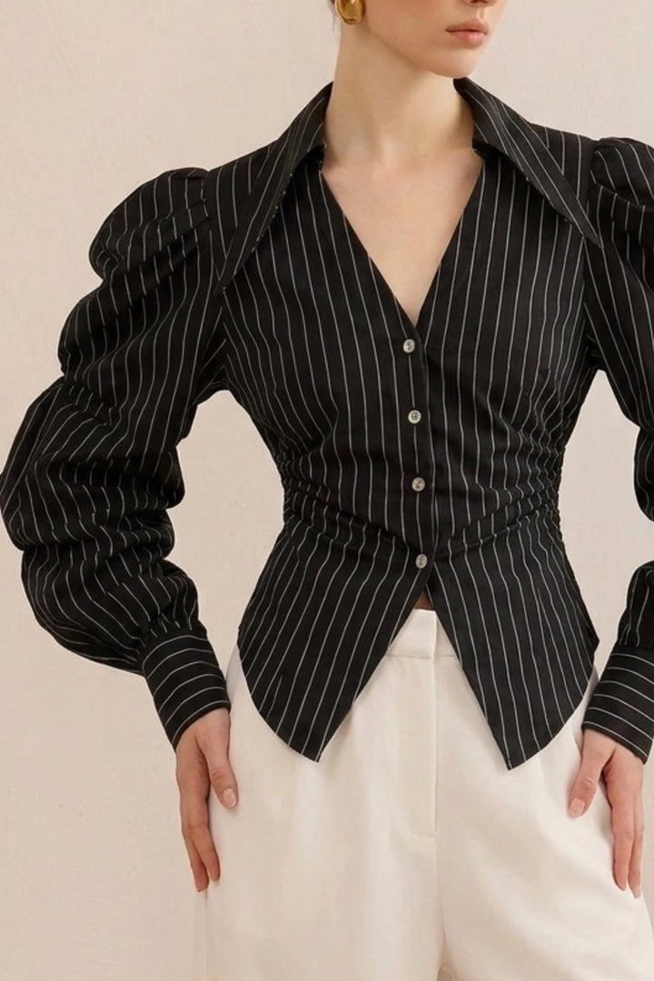 Roma Black Pinstripe Shirt