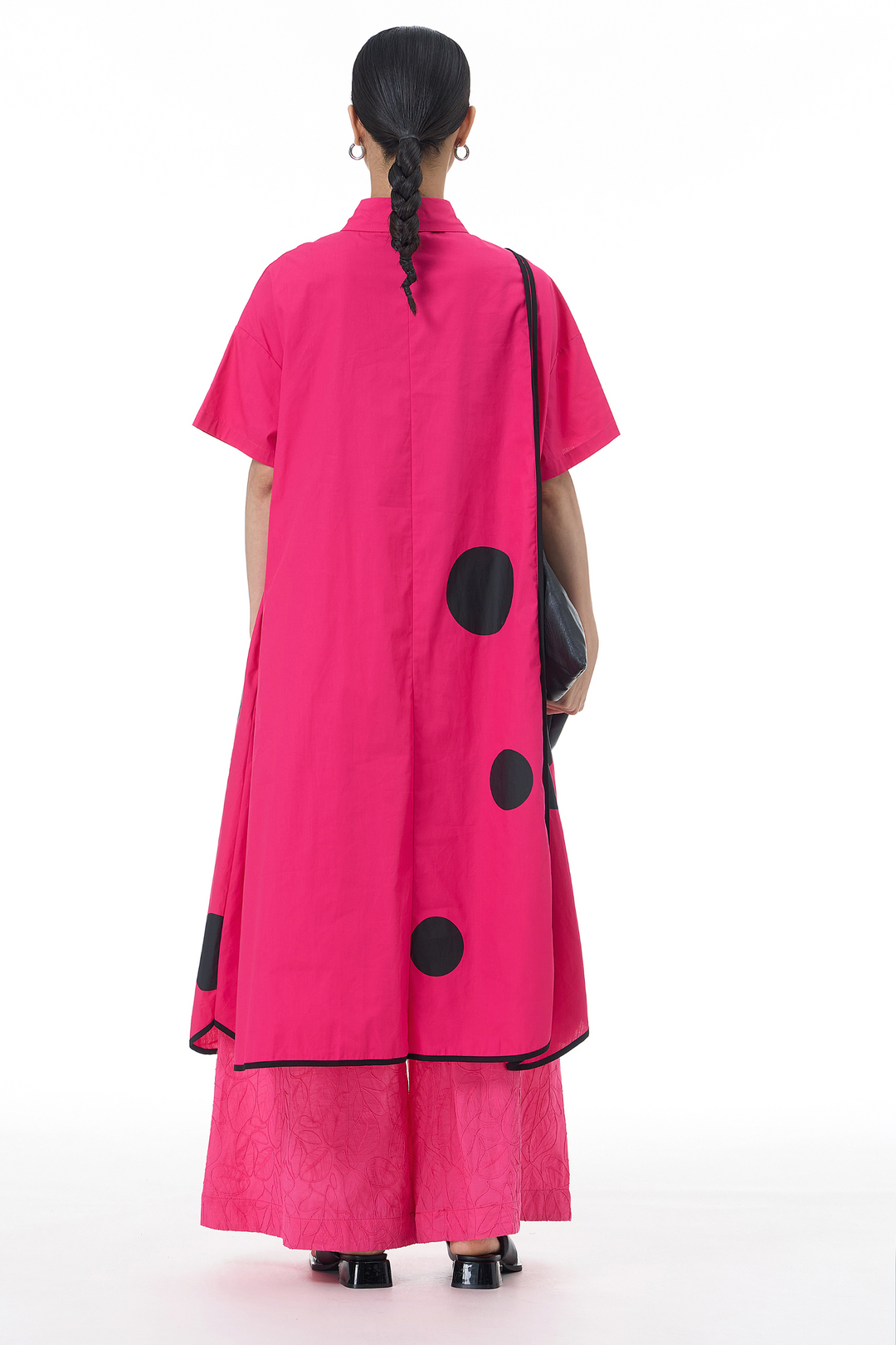 Pink Panel Dress With Asymmetrical Hem