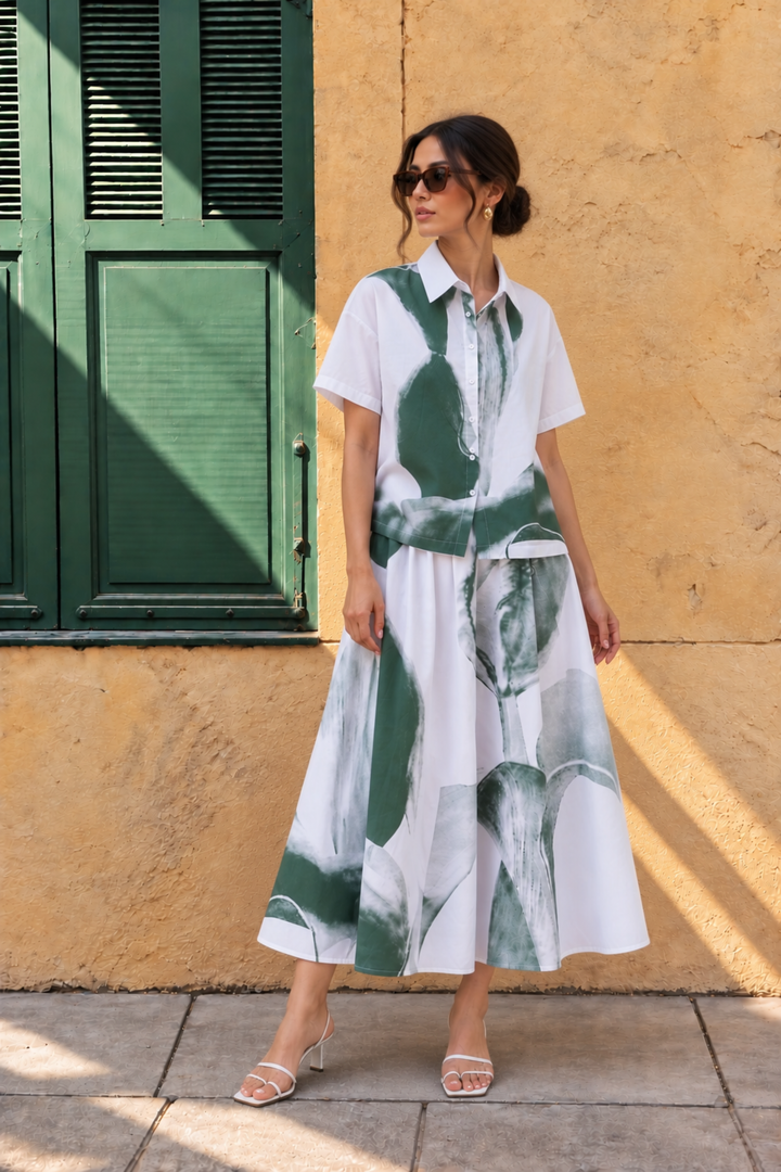 Marble Print Cotton Coord Set
