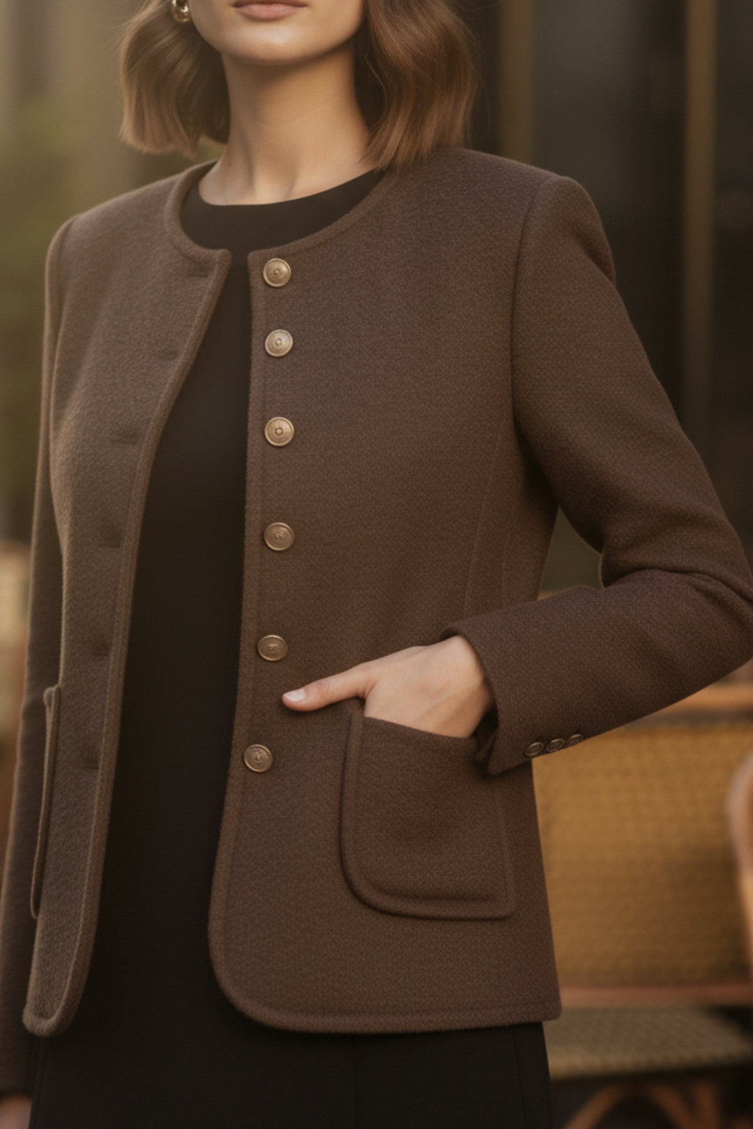 Brown Double-Sided Cashmere Blazer