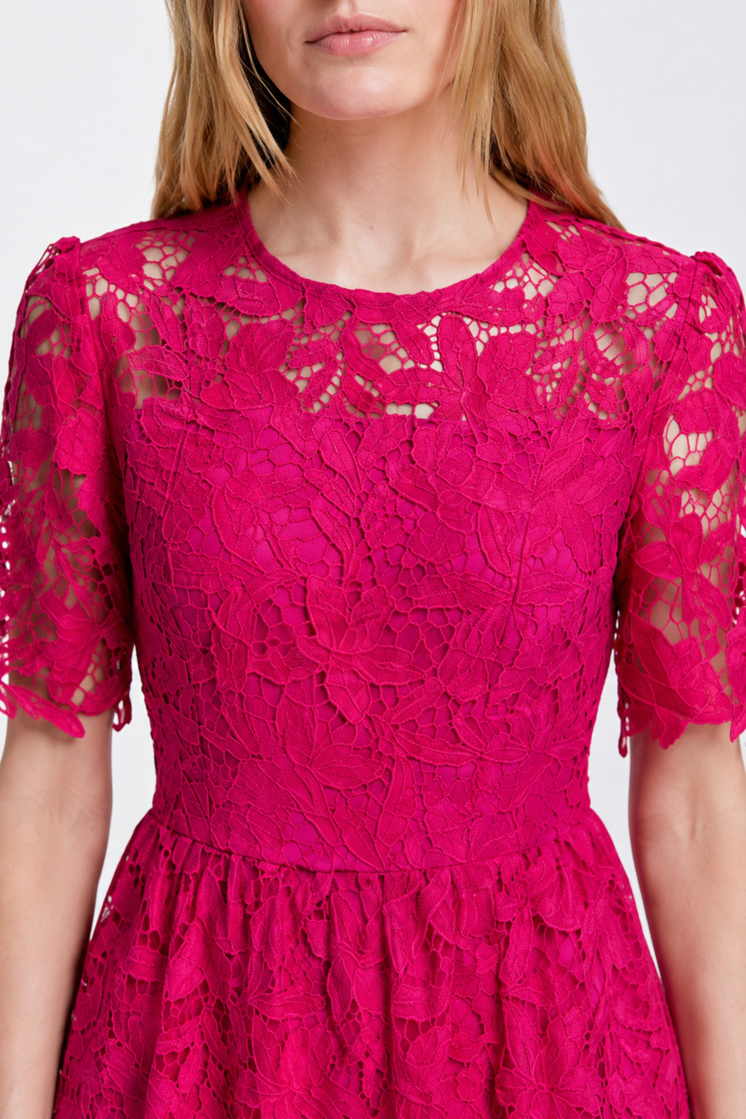 Fuchsia Bloom Lace Dress