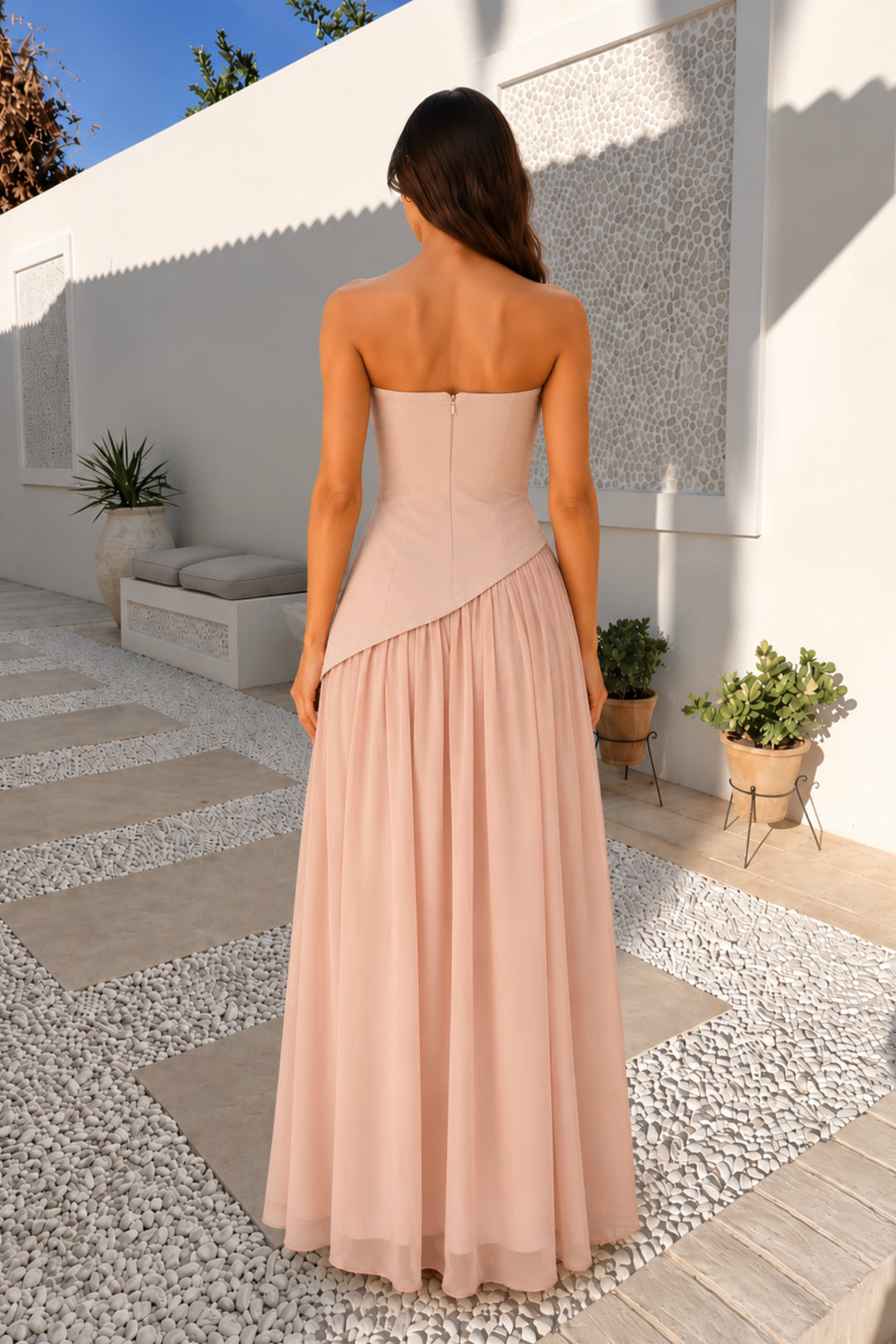 Pink Aura Strapless Dress