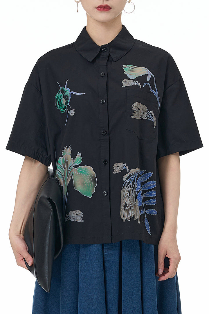 Mila Black Printed Shirt