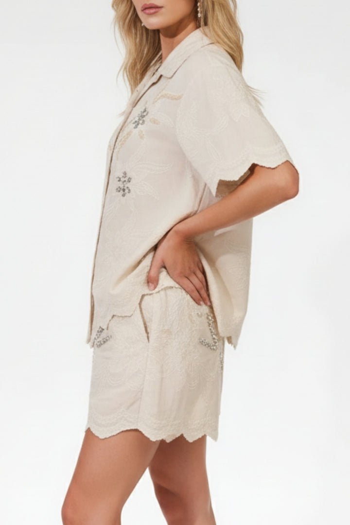ButterCream Embellished Shorts Co-ord Set