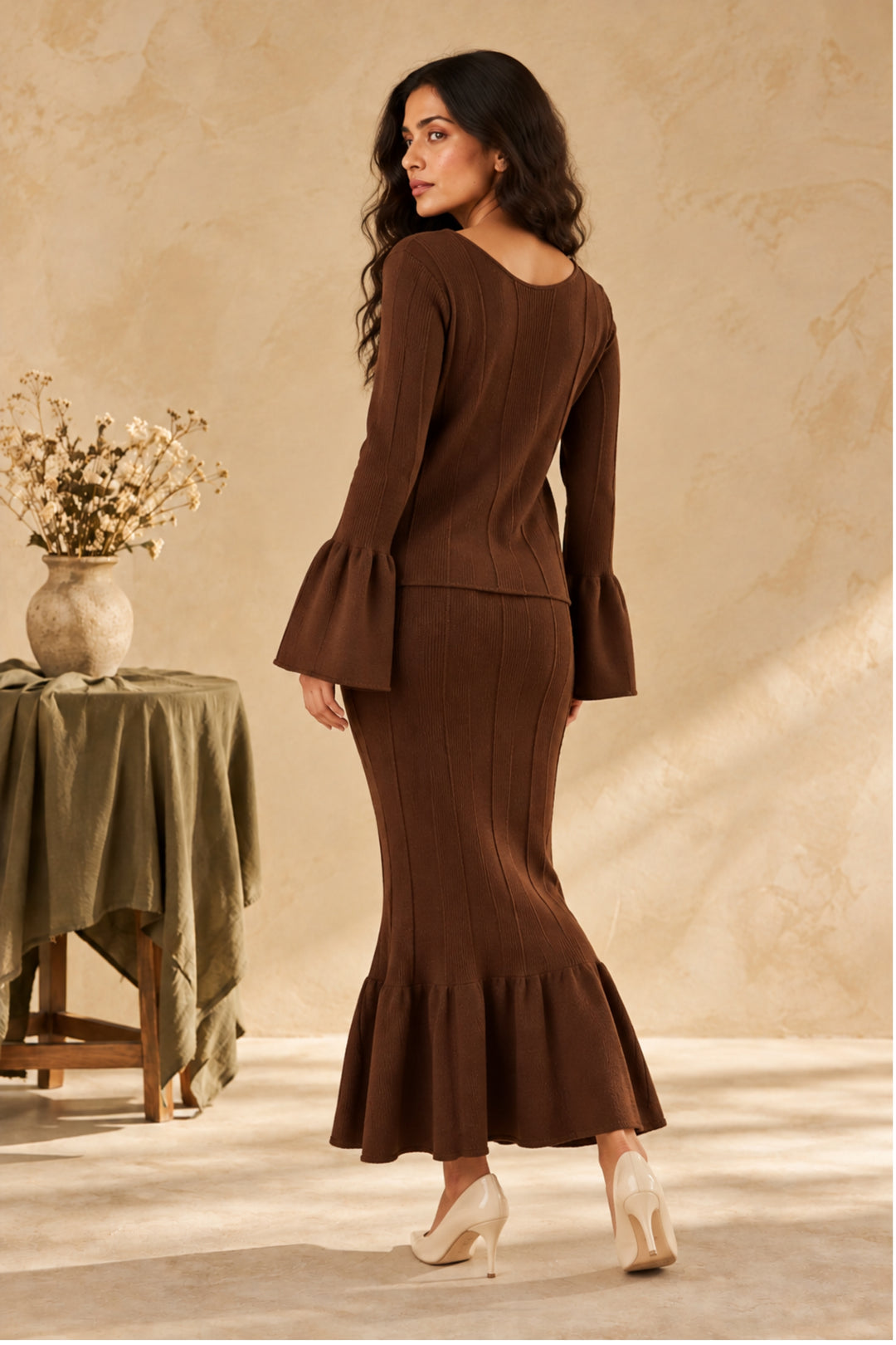 Hazel Knit Ruffle Skirt Co-ord Set
