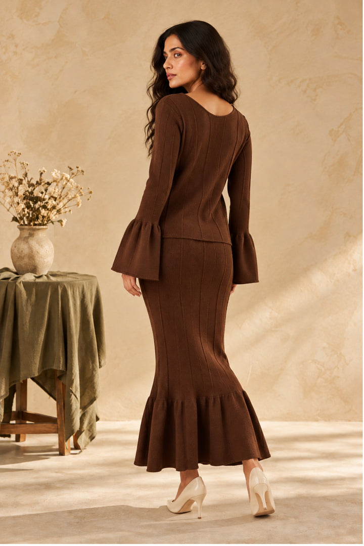 Hazel Knit Ruffle Skirt Co-ord Set