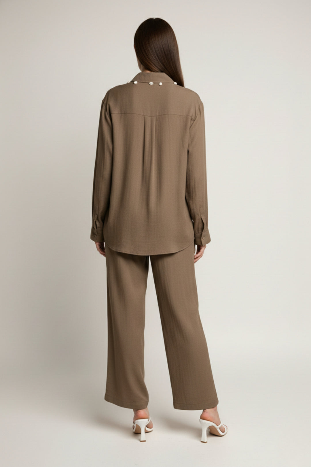 Earthy 3D Cord Embroidery Co-ord set