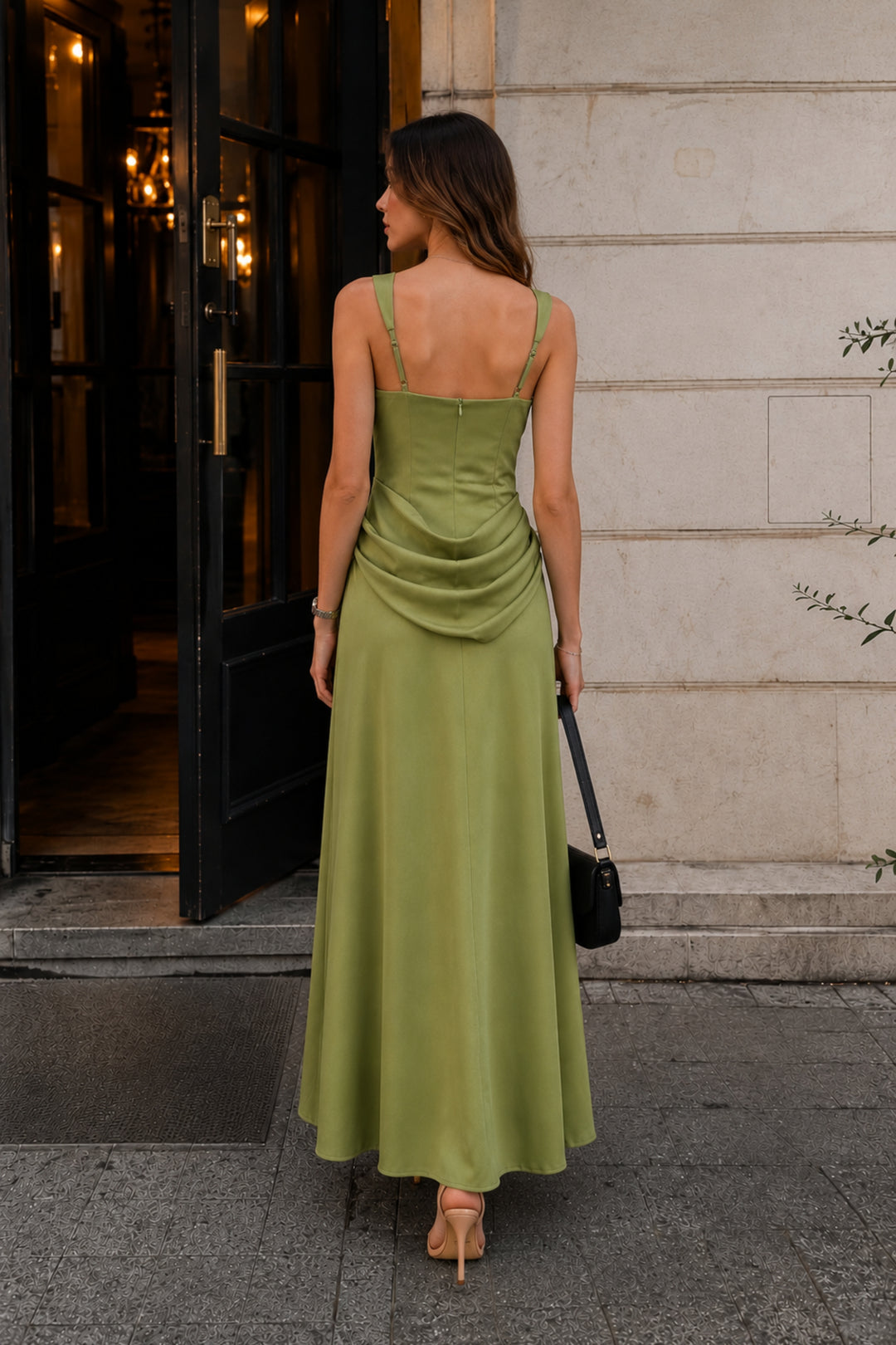 Jade Green Drape Dress
