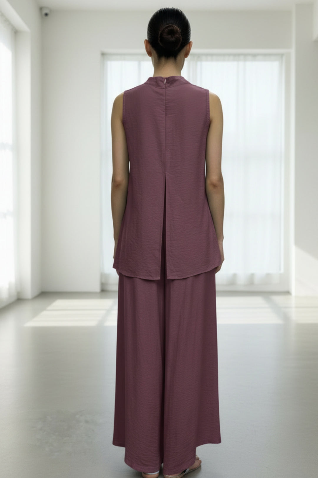 Plum Purple  Back Slit Comfort Co-Ord Set