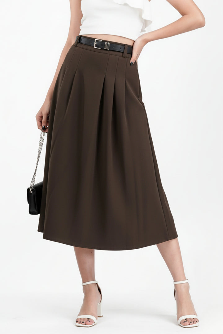 Hazel Suede Pleated Skirt
