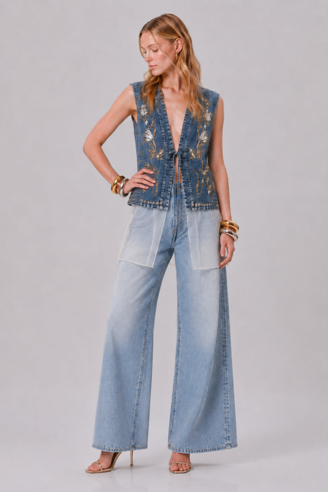 Botanical Spark Denim Vest