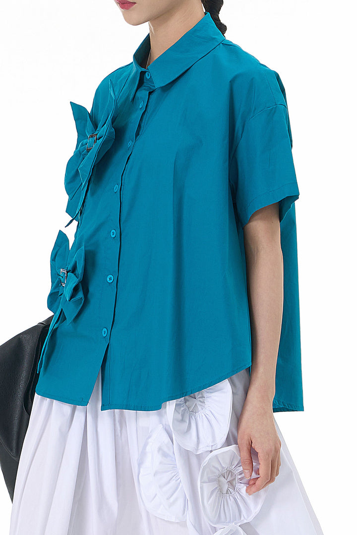 Oversized cotton shirt for resort wear