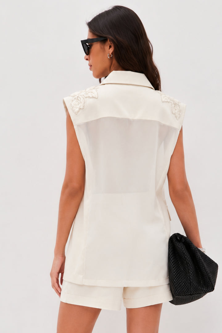Ivory Embellished Vest