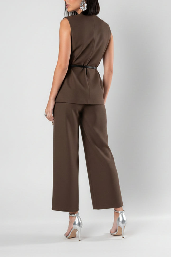 Mocha  Belted Tailored Co-Ord Set