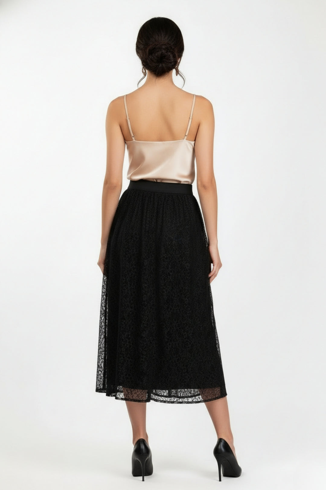 Black Veiled Net Skirt