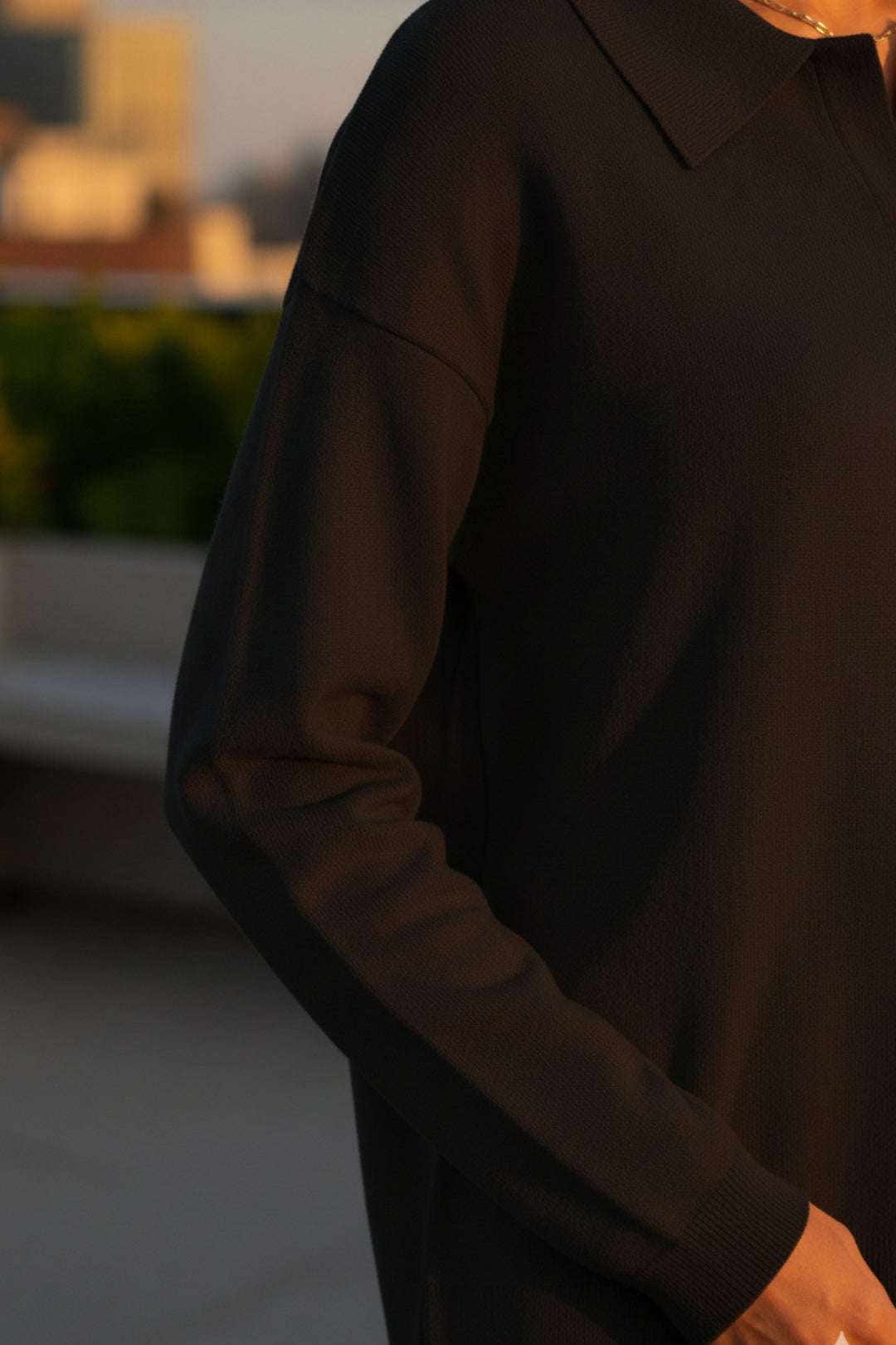 Midnight Collared  Knit Co-ord Set