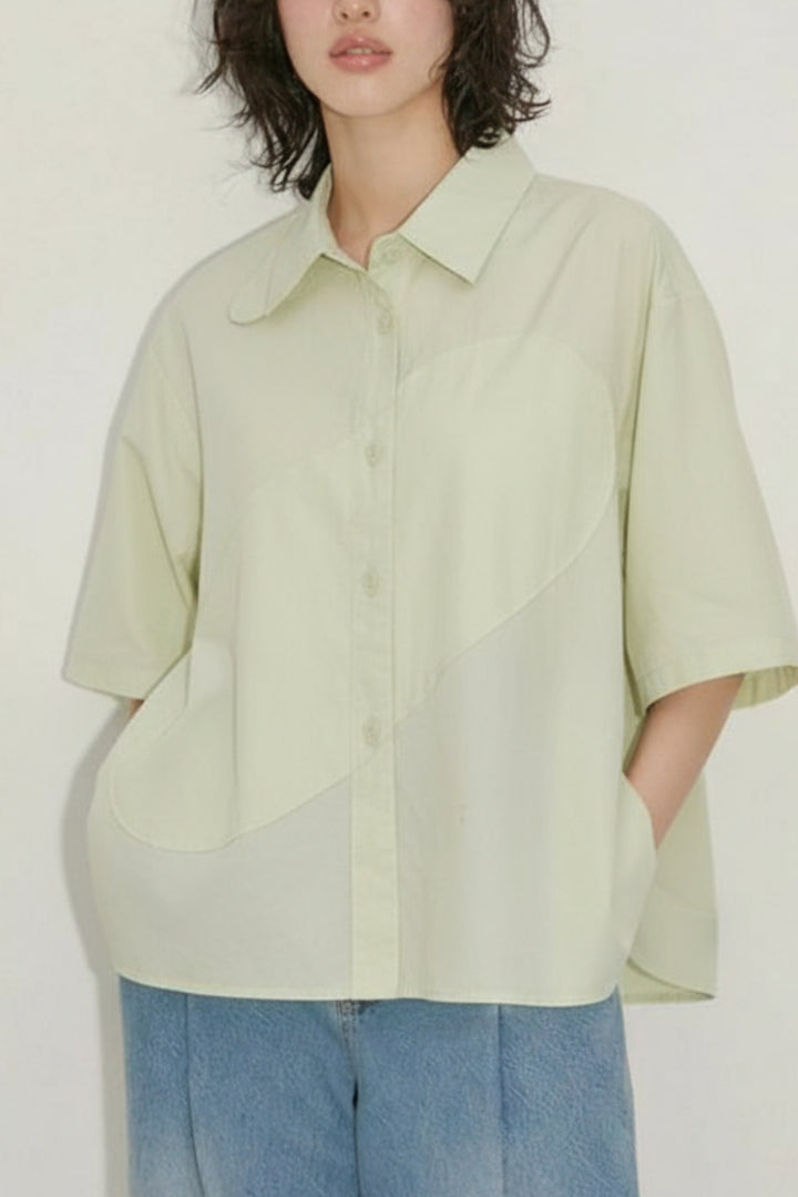 Lime Cream Cotton Shirt