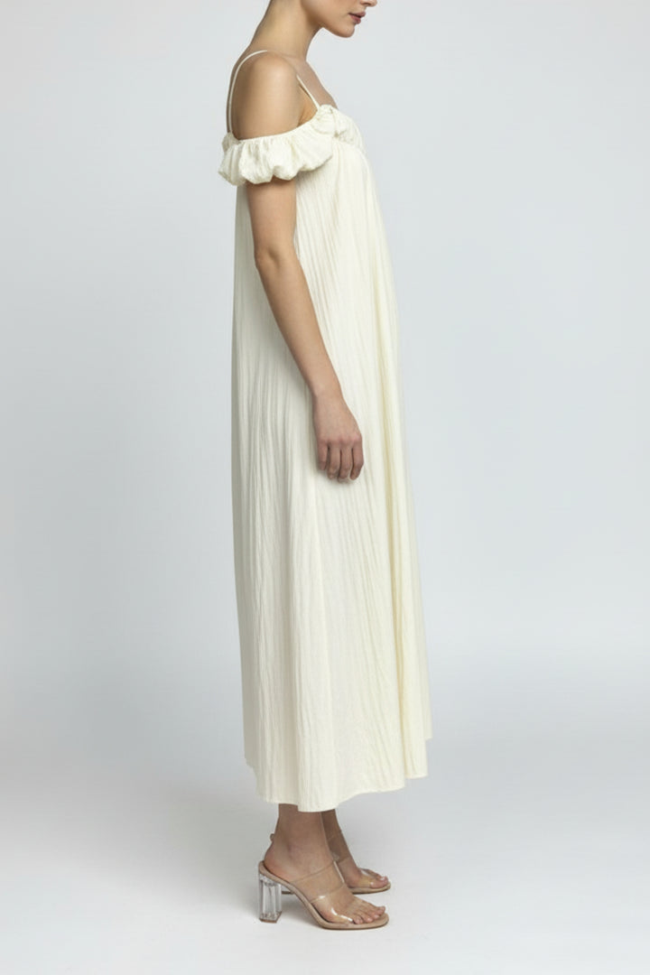 Barely Ivory Ruffle Dress