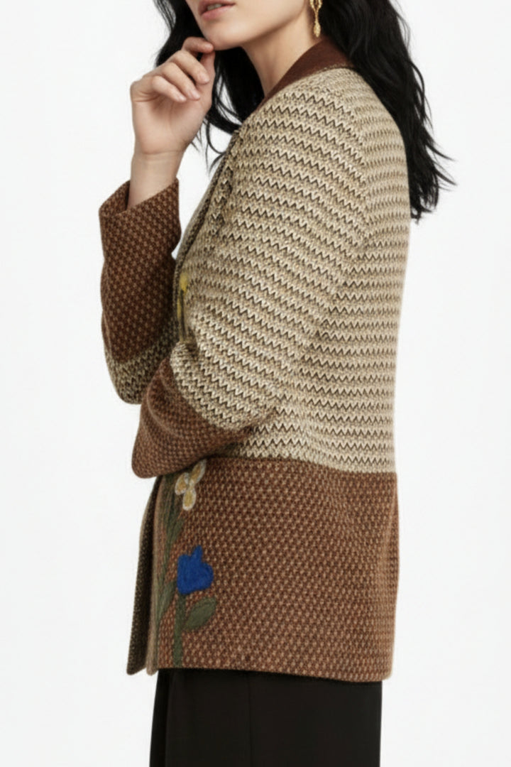 Botanical Zigzag Floral Blazer