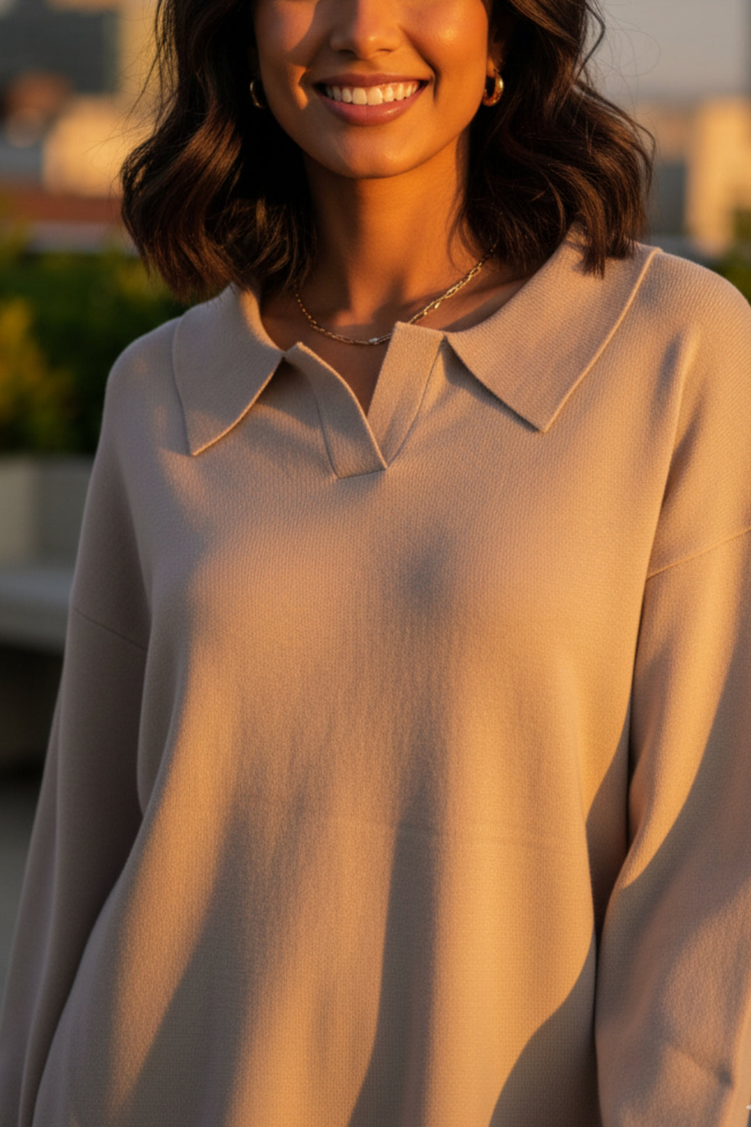 Soft Dune Collared  Knit Co-ord Set