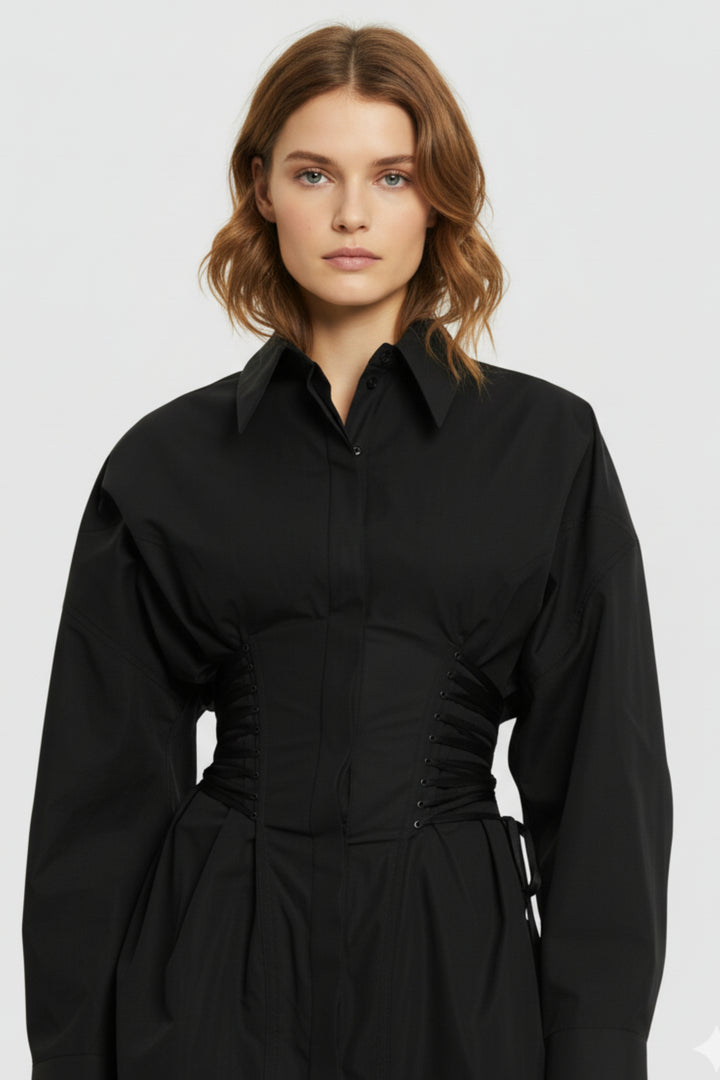 Black Tie-up Shirt