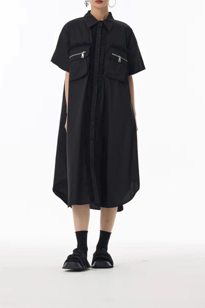 Jane Ruffle Shirt Dress