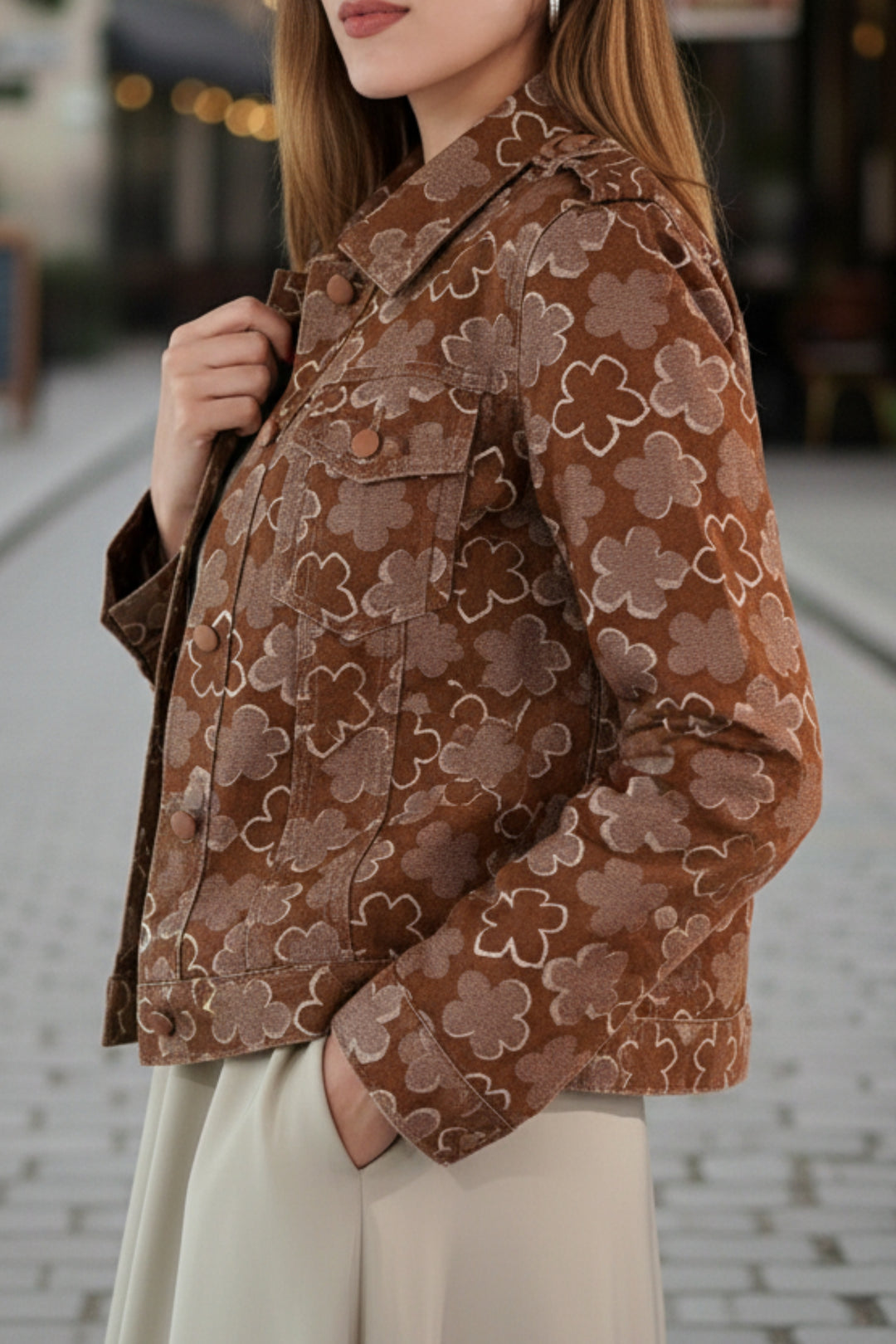 Autumn Fleur Denim Jacket