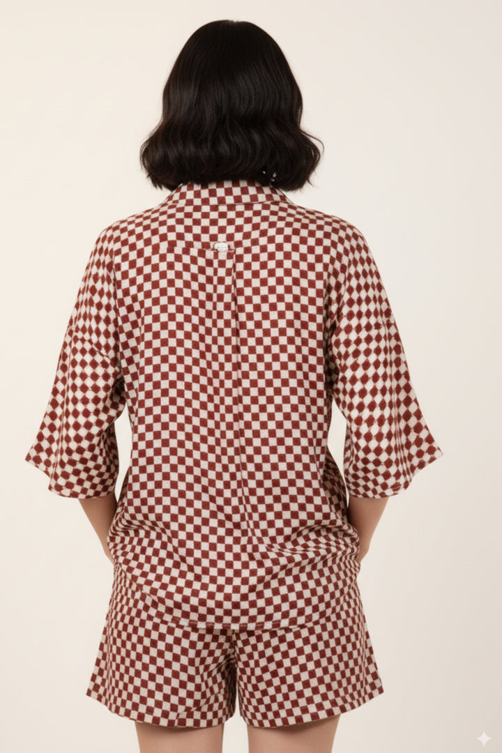 Checkered Linen Coord Set