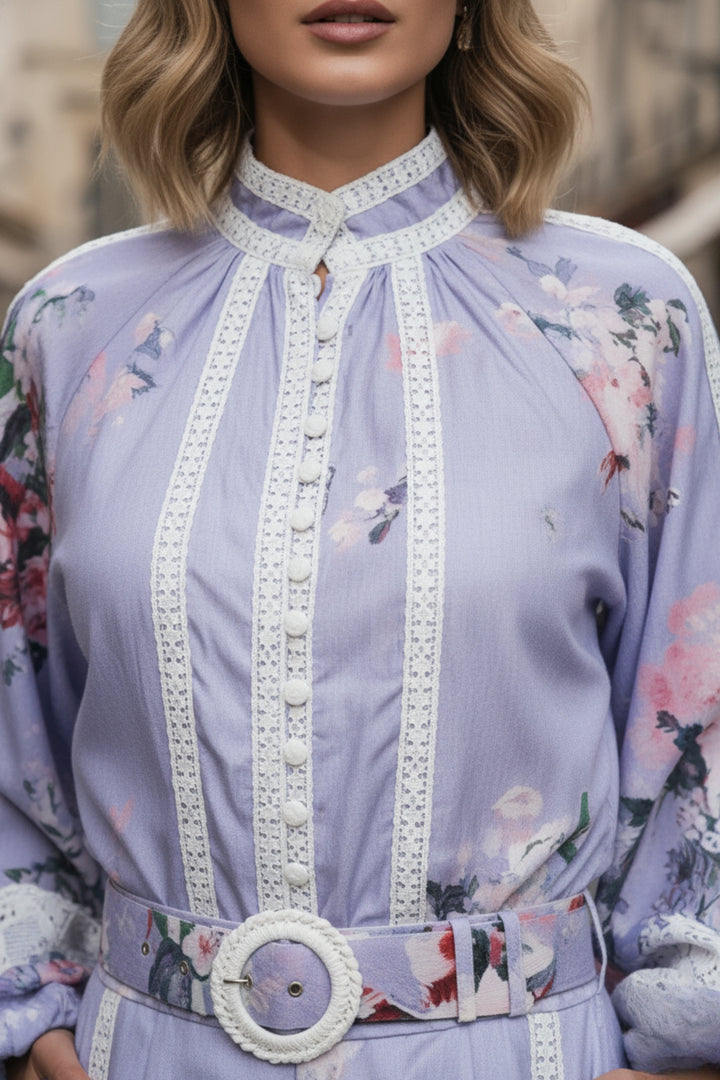 Washed Indigo Lacework Co-ord Set