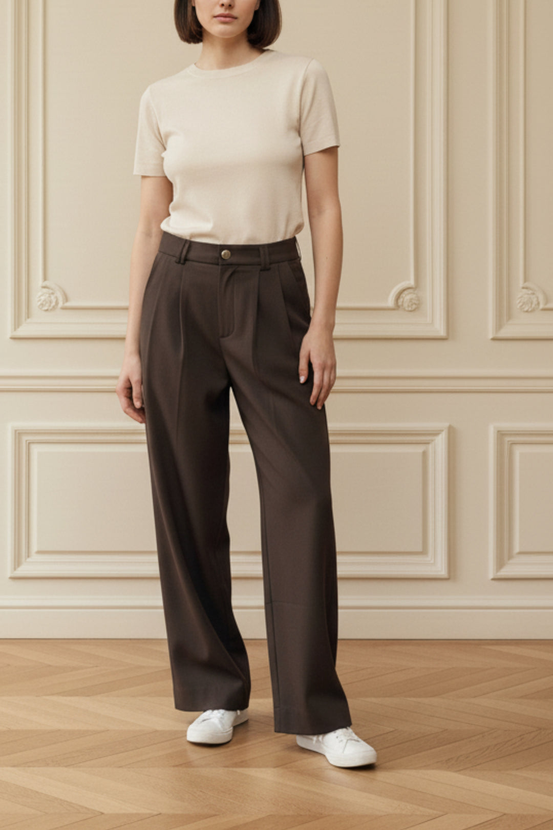 Cafe Noir High Waist Trouser