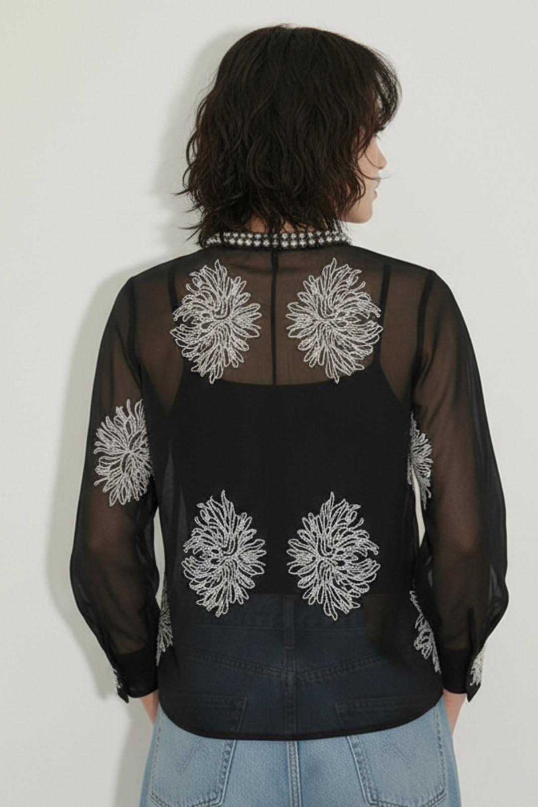 Angelica Black Embroidered Shirt