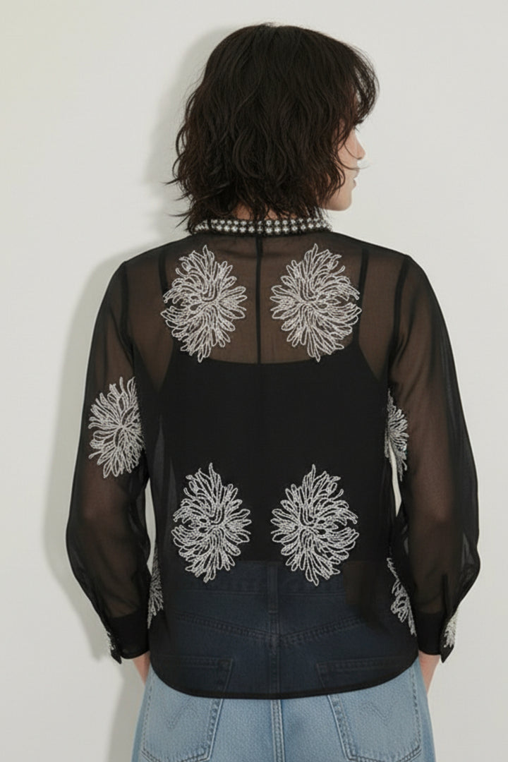 Angelica Black Embroidered Shirt