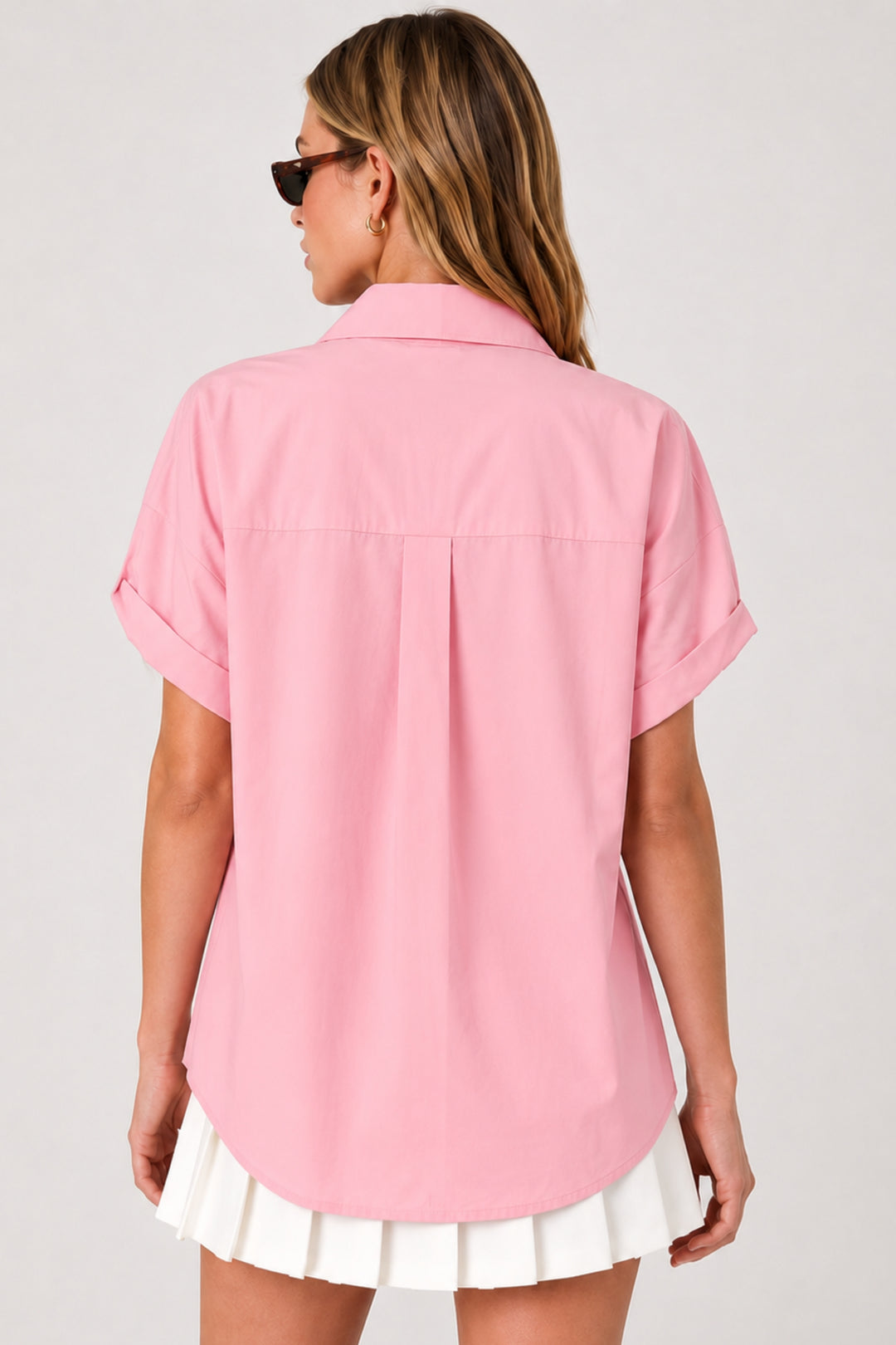 Pink Floral Oversized Shirt