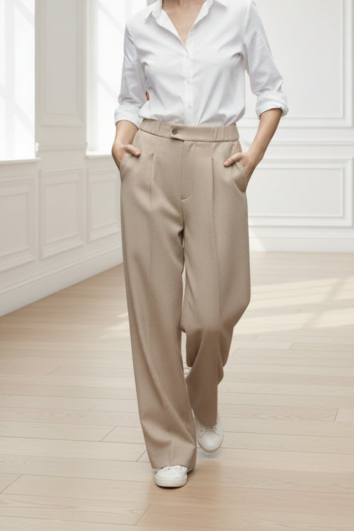 Beige Mist Wide Leg Trouser