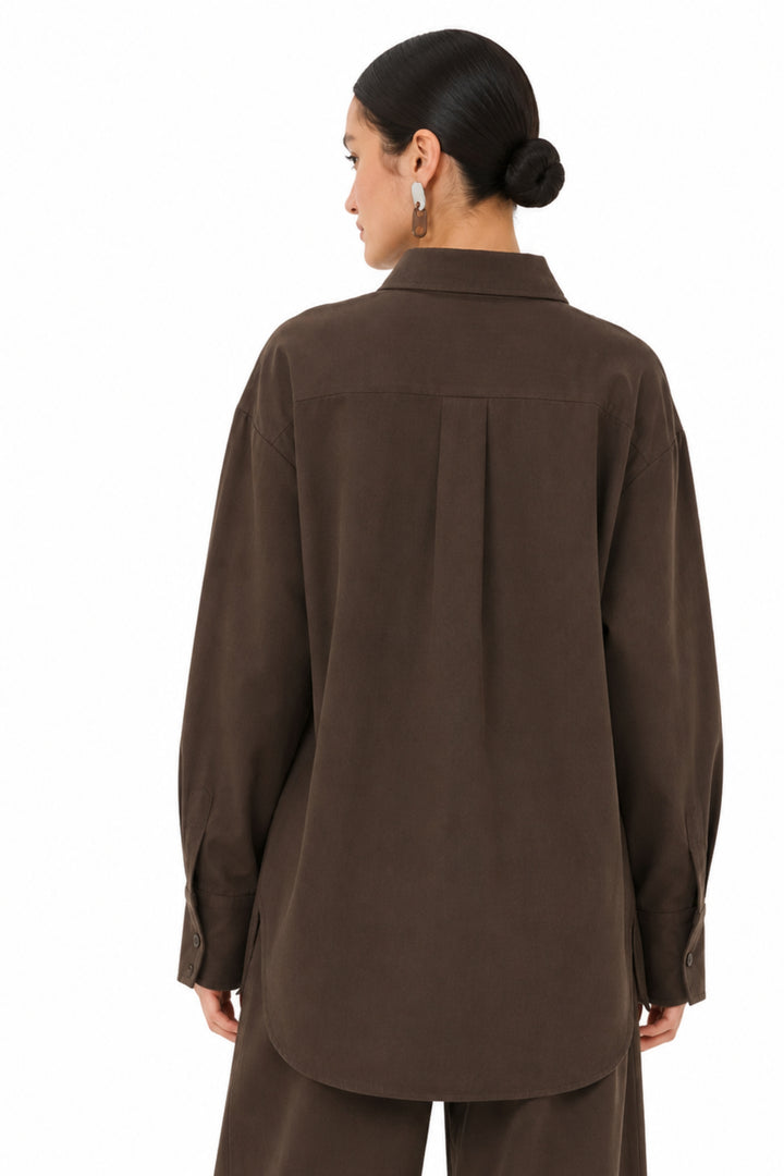 Deep Cocoa Tie-Up Shirt