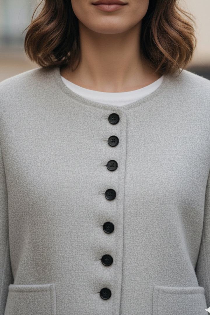 Cloud Grey Double-Sided Cashmere  Blazer