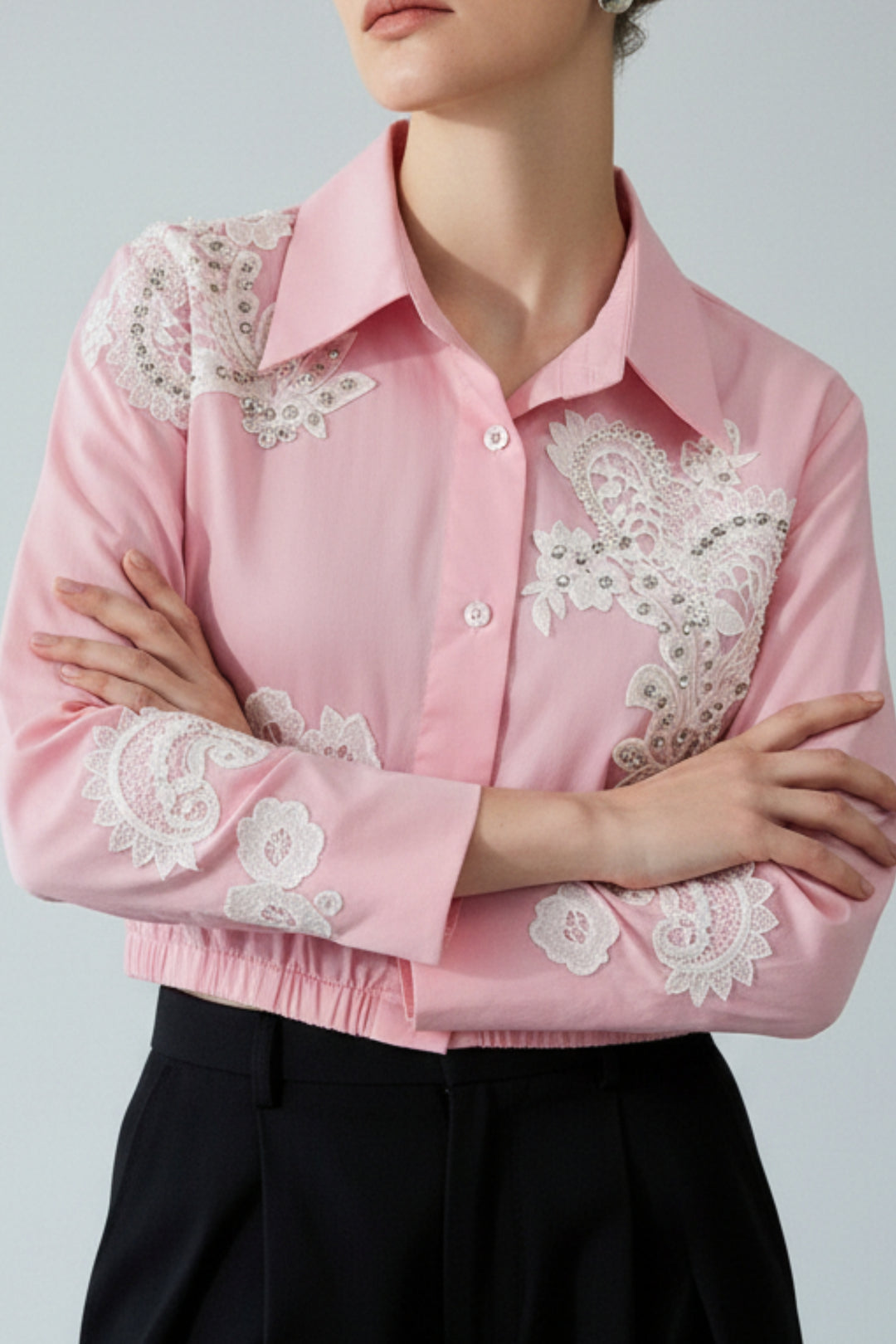 Princess Pink Pearl Embroidered Shirt