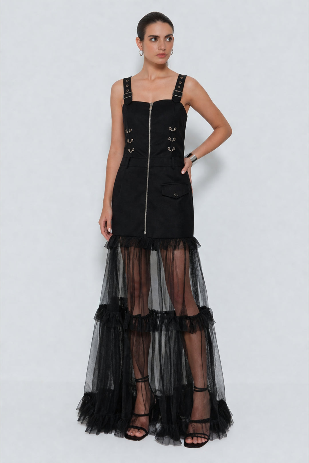 Brooke Black Mesh Dress