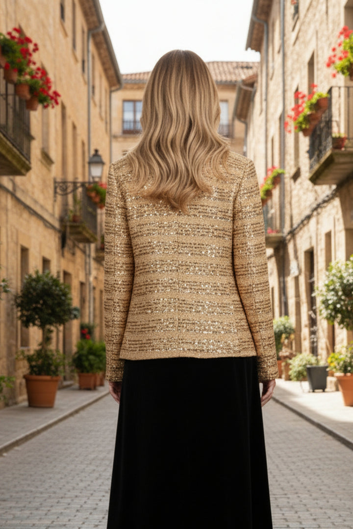 Golden Glimmer Sequined Blazer
