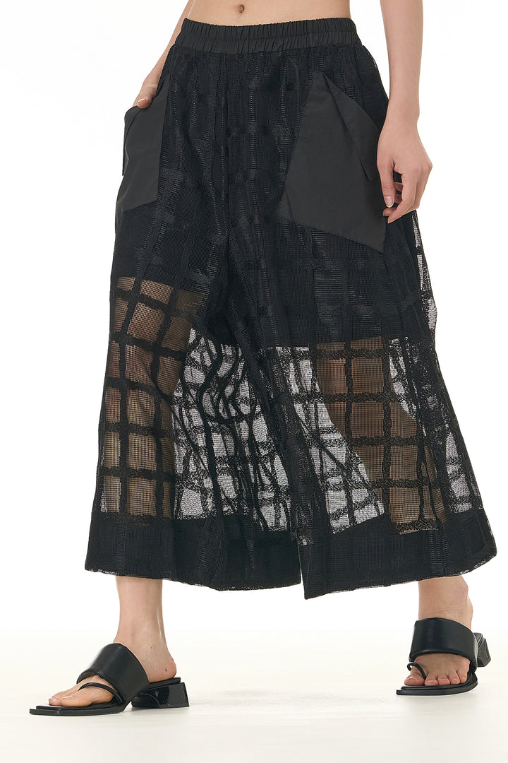 Sheer Net Black Culottes