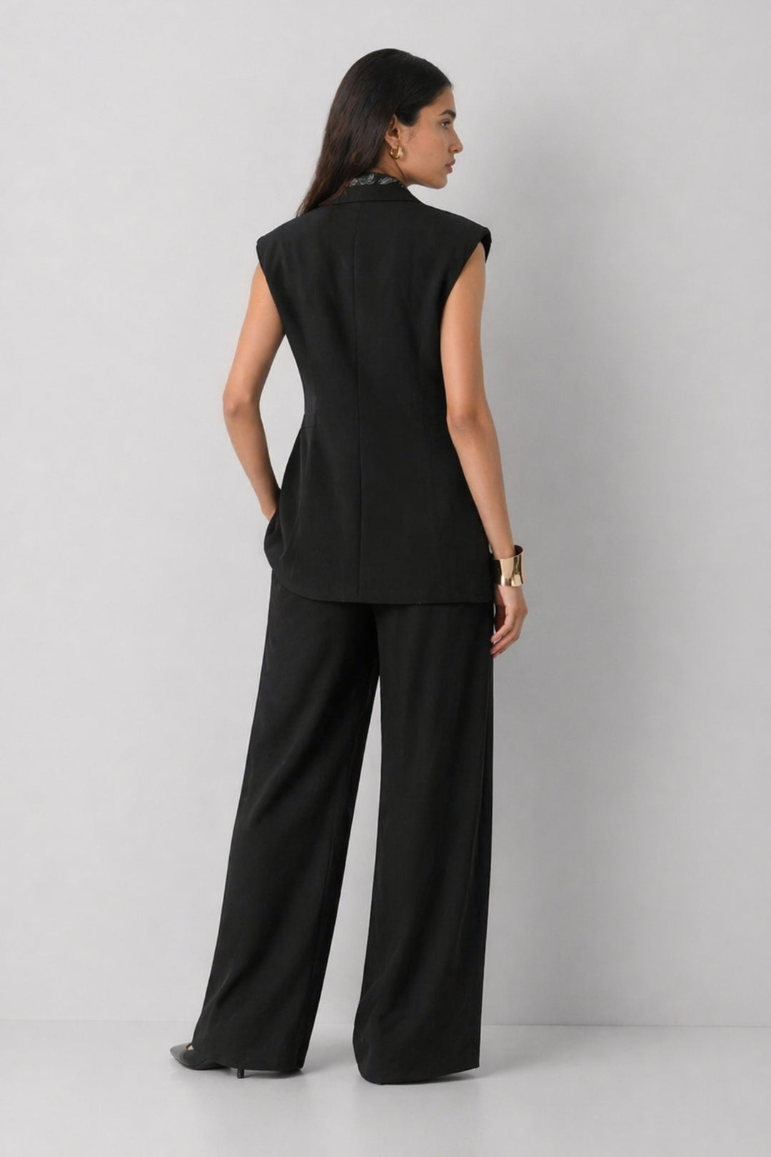 Marble Black Waistcoat Co-ord Set
