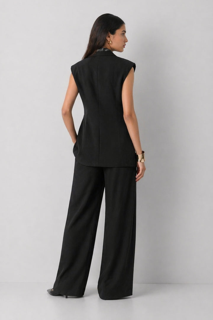 Marble Black Waistcoat Co-ord Set